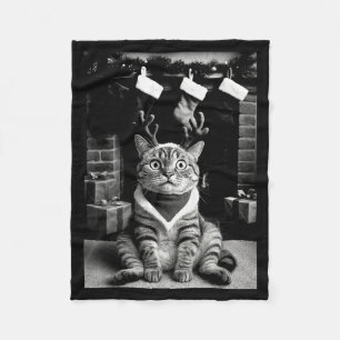 Lustige Katze macht ein Selfie Weihnachten Xmas Py Fleecedecke