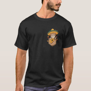 Lustige Katze Mariachi Gitarre Tasche Cinco De May T-Shirt