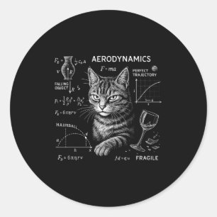Lustige Katze Mathe Physik Gleichungen Wissenschaf Runder Aufkleber