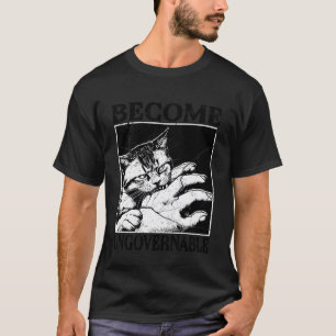 Lustige Katze Meme Beißt Hand Wütende Ungehorsame T-Shirt