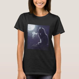 Lustige Katze Meme Katze raucht Katze denkt Humor  T-Shirt