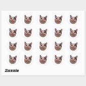 lustige Katze Meme Runder Aufkleber (Blatt)