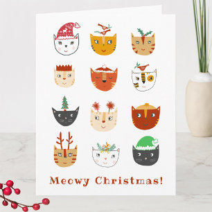 Lustige Katze Miaut Weihnachten Ferien Karte