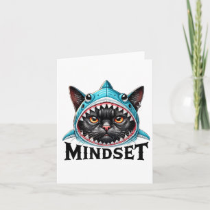 Lustige Katze, Mindset Motivationsspruch, Hai  Karte