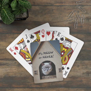 Lustige Katze mit Brille Es ist Miau oder Nie Zita Spielkarten