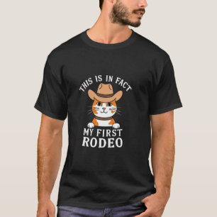 Lustige Katze mit Cowboyhut Rodeo, Wortspiel Katze T-Shirt