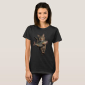 Lustige Katze mit Fisch T-Shirt (Vorne ganz)