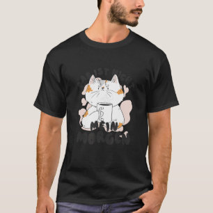 Lustige Katze mit Kaffeetasse Guten Morgen T-Shirt