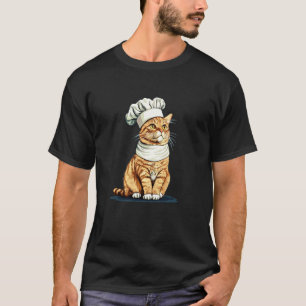 Lustige Katze mit Kochmütze Kostüm für Mann und Fr T-Shirt