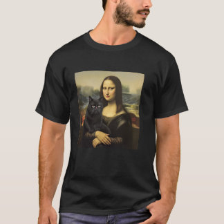 Lustige Katze mit Mona Lisa Kitty-Porträt Kunstmal T-Shirt