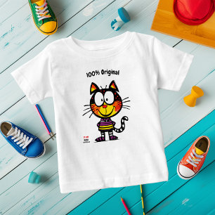 Lustige Katze mit Namen und Telefonanhänger person Baby T-shirt