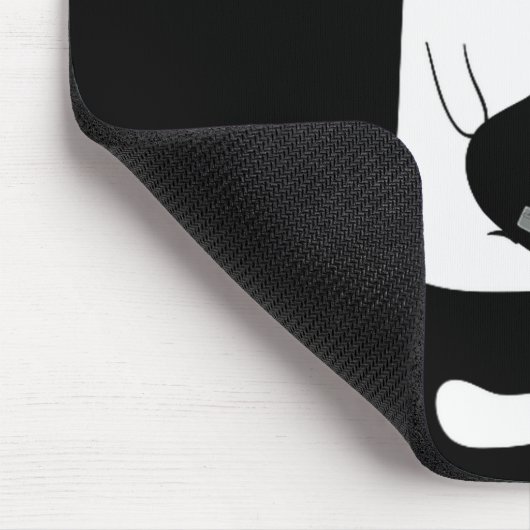 Lustige Katze mit Sonnenbrille spielt B-Gitarre Mä Mousepad (Ecke)