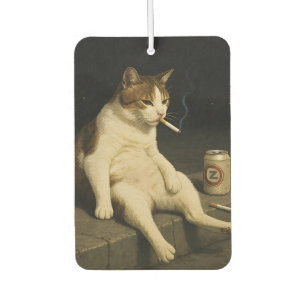 Lustige Katze mit Zigarette Gen Z Meme Autolufterfrischer