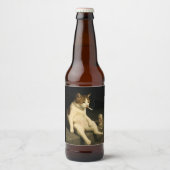 Lustige Katze mit Zigarette Gen Z Meme Bierflaschenetikett (Vorderseite)