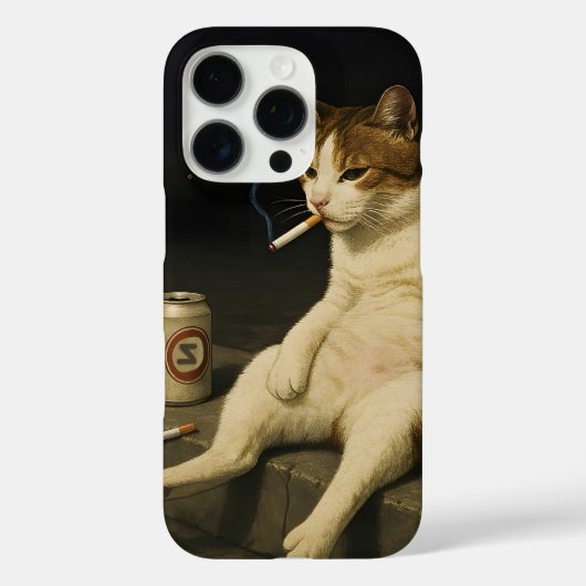 Lustige Katze mit Zigarette Gen Z Meme Case-Mate iPhone Hülle (Rückseite)