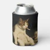 Lustige Katze mit Zigarette Gen Z Meme Dosenkühler (Kanne Vorderseite)