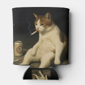 Lustige Katze mit Zigarette Gen Z Meme Dosenkühler (Rückseite)