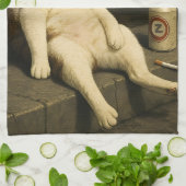 Lustige Katze mit Zigarette Gen Z Meme Geschirrtuch (Gefaltet)