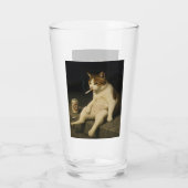 Lustige Katze mit Zigarette Gen Z Meme Glas (Rückseite)