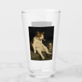 Lustige Katze mit Zigarette Gen Z Meme Glas (Vorderseite)