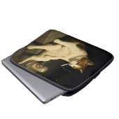 Lustige Katze mit Zigarette Gen Z Meme Laptopschutzhülle (Vorne Knopf)