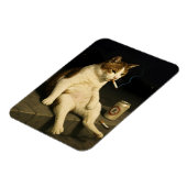 Lustige Katze mit Zigarette Gen Z Meme Magnet (Linke Seite)