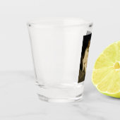 Lustige Katze mit Zigarette Gen Z Meme Schnapsglas (Links)