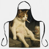 Lustige Katze mit Zigarette Gen Z Meme Schürze (Vorderseite)