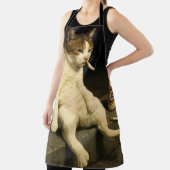 Lustige Katze mit Zigarette Gen Z Meme Schürze (InSitu)