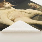 Lustige Katze mit Zigarette Gen Z Meme Sherpadecke (3/4)