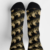 Lustige Katze mit Zigarette Gen Z Meme Socken (Oben)