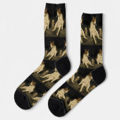 Lustige Katze mit Zigarette Gen Z Meme Socken (Linkes Detail)
