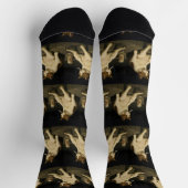 Lustige Katze mit Zigarette Gen Z Meme Socken (Oben)