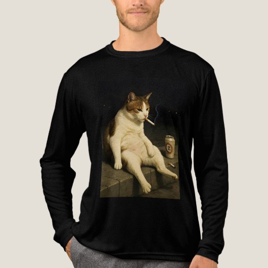 Lustige Katze mit Zigarette Gen Z Meme Tri-Blend Shirt (Vorderseite)