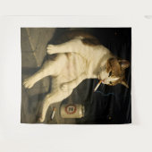 Lustige Katze mit Zigarette Gen Z Meme Wandteppich (Vorderseite (Horizontal))