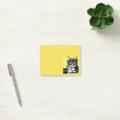 Lustige Katze motiviert durch Kaffee Post-it Klebezettel (Büro)