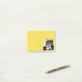Lustige Katze motiviert durch Kaffee Post-it Klebezettel (Auf Schreibtisch)