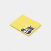 Lustige Katze motiviert durch Kaffee Post-it Klebezettel (angewinkelt)