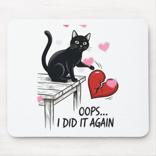 Lustige Katze Oops ich habs wieder getan Mousepad (Vorne)
