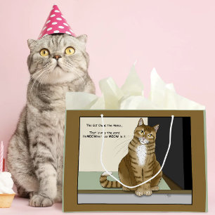 Lustige Katze, Orange Tabby Hausbesitzer Große Geschenktüte