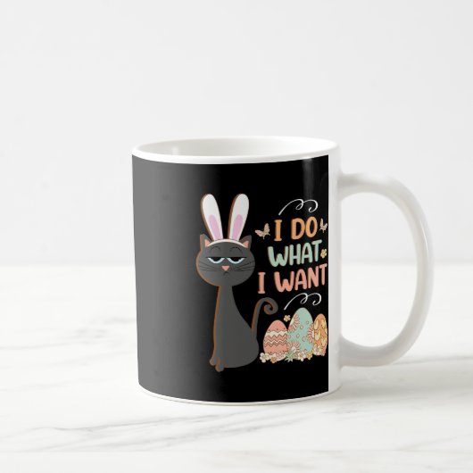 Lustige Katze Ostern Was ich will Ostern Korb Füll Kaffeetasse (Rechts)