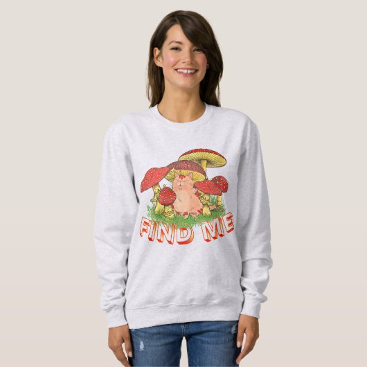 Lustige Katze Pilz Sweatshirt (Vorne ganz)