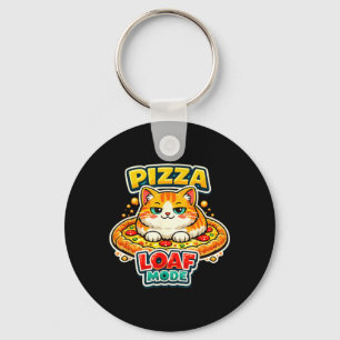 Lustige Katze Pizza Laib Meme Pizza Liebhaber Tier Schlüsselanhänger