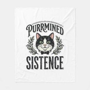 Lustige Katze Purrmined Sistence Vintage Grafik_1 Fleecedecke