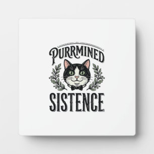 Lustige Katze Purrmined Sistence Vintage Grafik_1 Fotoplatte