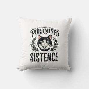 Lustige Katze Purrmined Sistence Vintage Grafik_1 Kissen