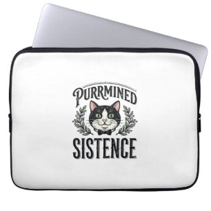 Lustige Katze Purrmined Sistence Vintage Grafik_1 Laptopschutzhülle