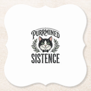 Lustige Katze Purrmined Sistence Vintage Grafik_1 Untersetzer