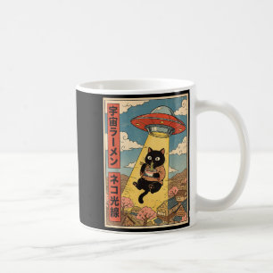 Lustige Katze Ramen Ufo japanischer Anime für Männ Kaffeetasse