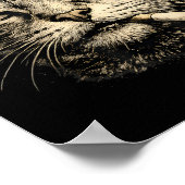 Lustige Katze raucht Zigarette Feline Tabby Poster (Ecke)